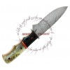 The Liberator by Rebel Wolf Damascus Forged Steel Bowie Knife Ram Horn Handle